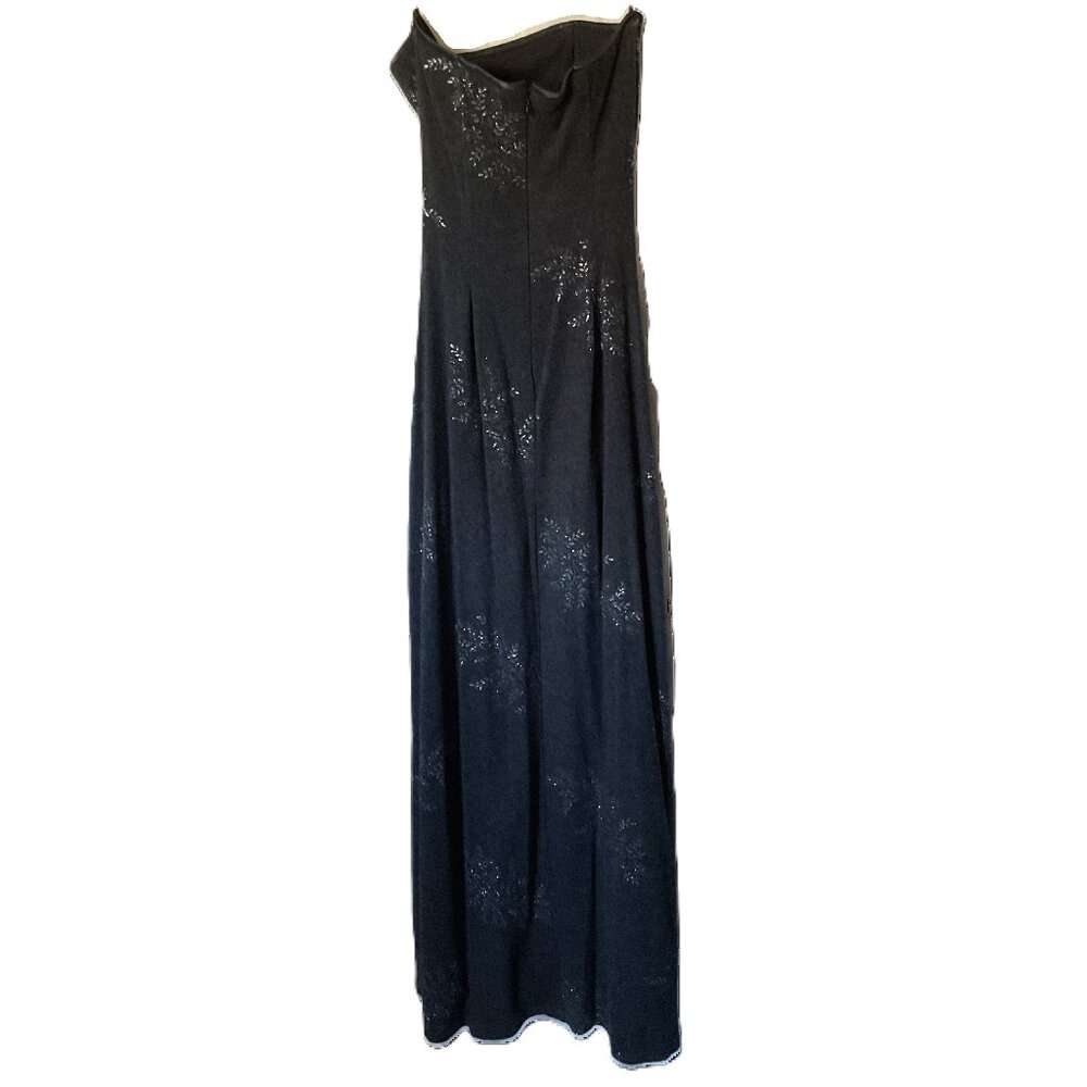 Jessica McClintock long grey acrylic/mohair strapless dress and shawl